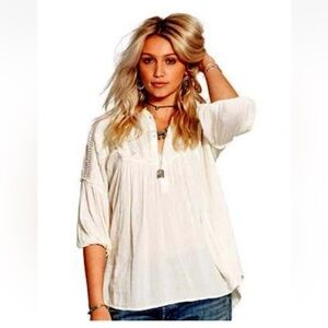Denim & supply ralph lauren boho white cream shirt blouse medium $125